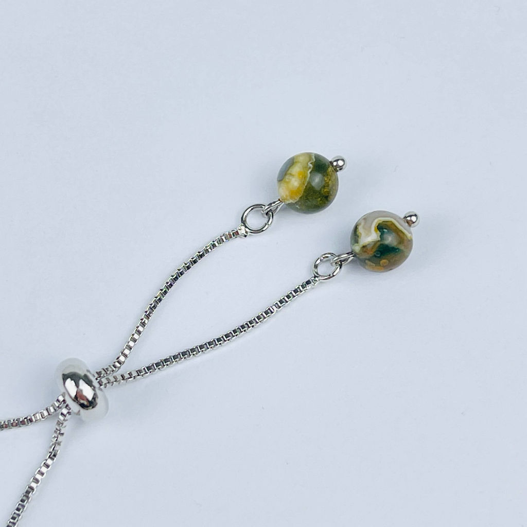 Браслет регулируемый из океанической Яшмы - Радуга самоцветов фото 3