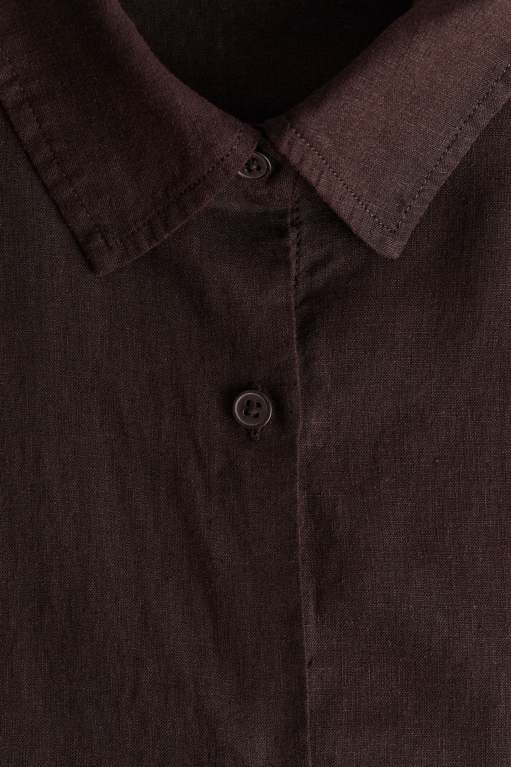 Camisa oversize en mezcla de lino - H&m фото 5