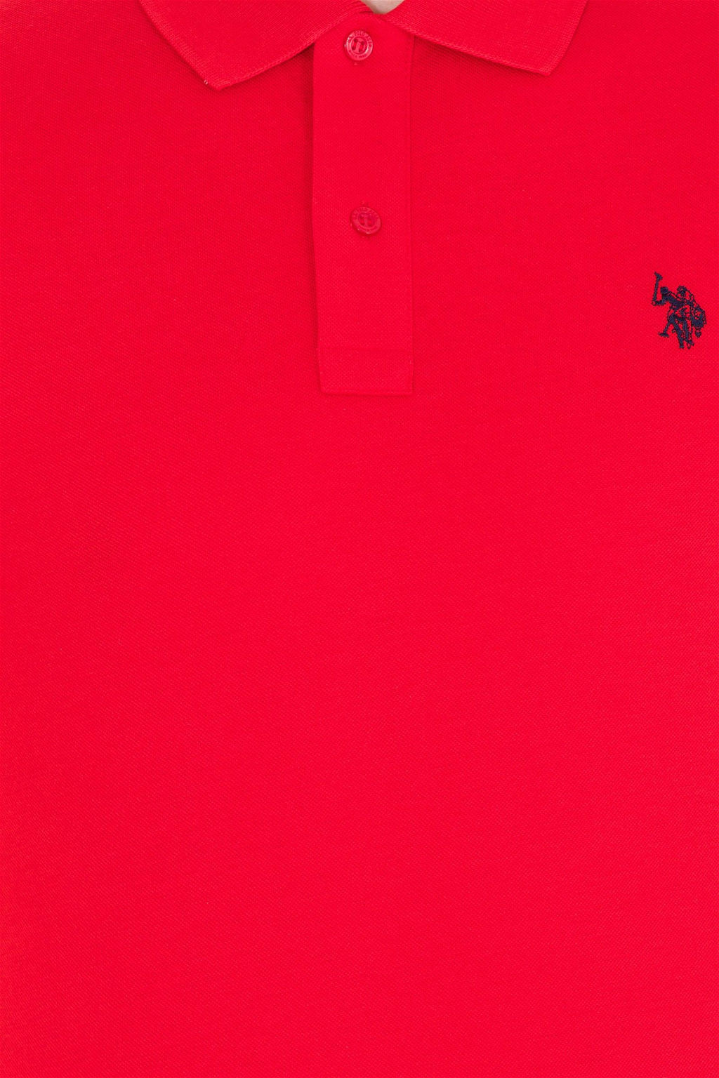 Мужская красная базовая футболка с воротником-поло - U.s. polo assn фото 6