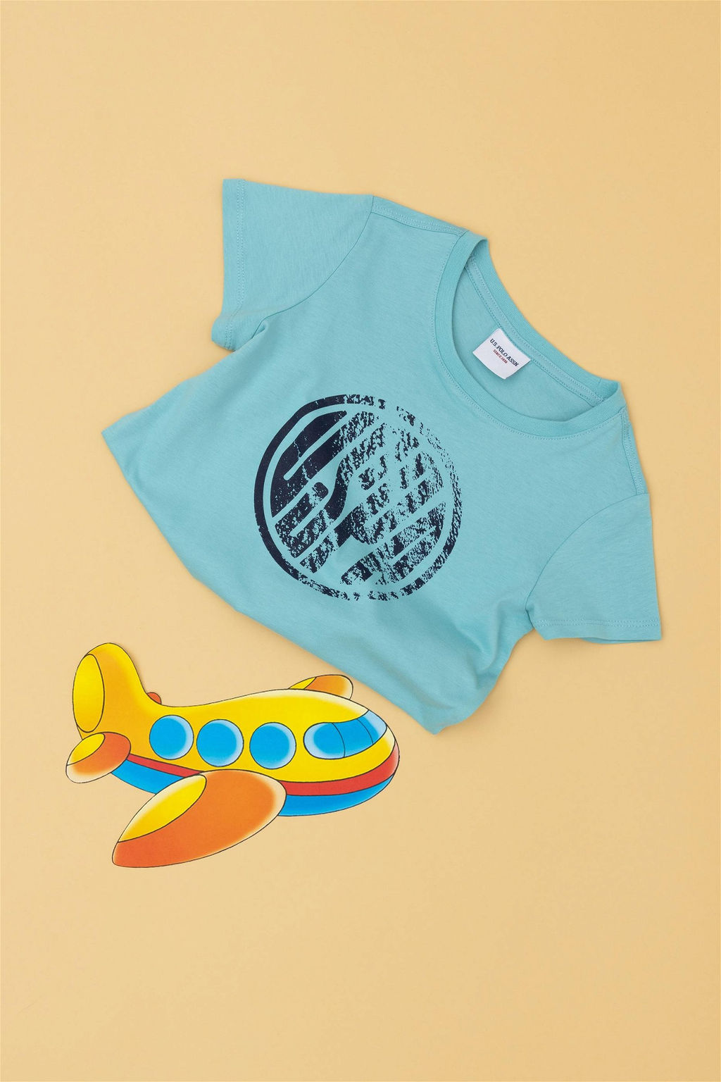 U. S. Polo Assn / Мятная базовая футболка с круглым вырезом для мальчиков