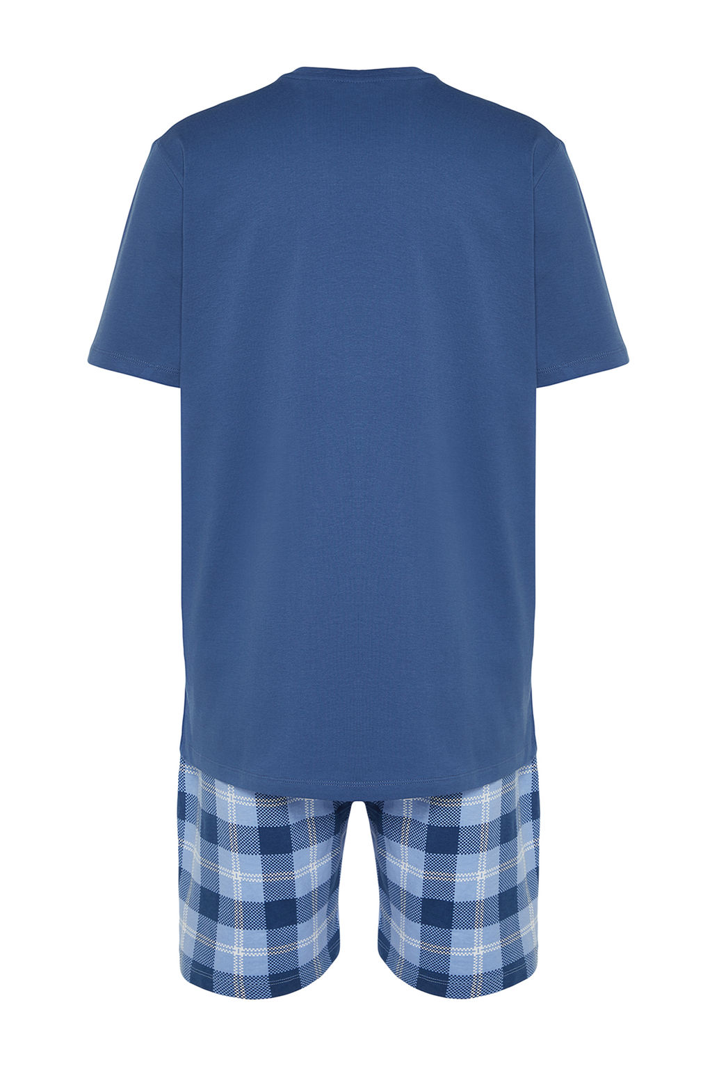TRENDYOL MAN Indigo Ekose Regular Fit Orme Sortlu Pijama Tak?m? TMNSS24PT00026 - Trendyolmilla фото 8