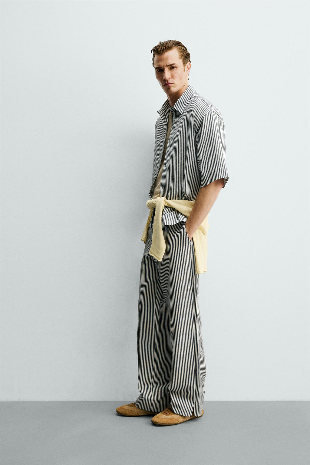 CAMISA RELAXED FIT RAYAS / ?ndigo - Zara фото 4
