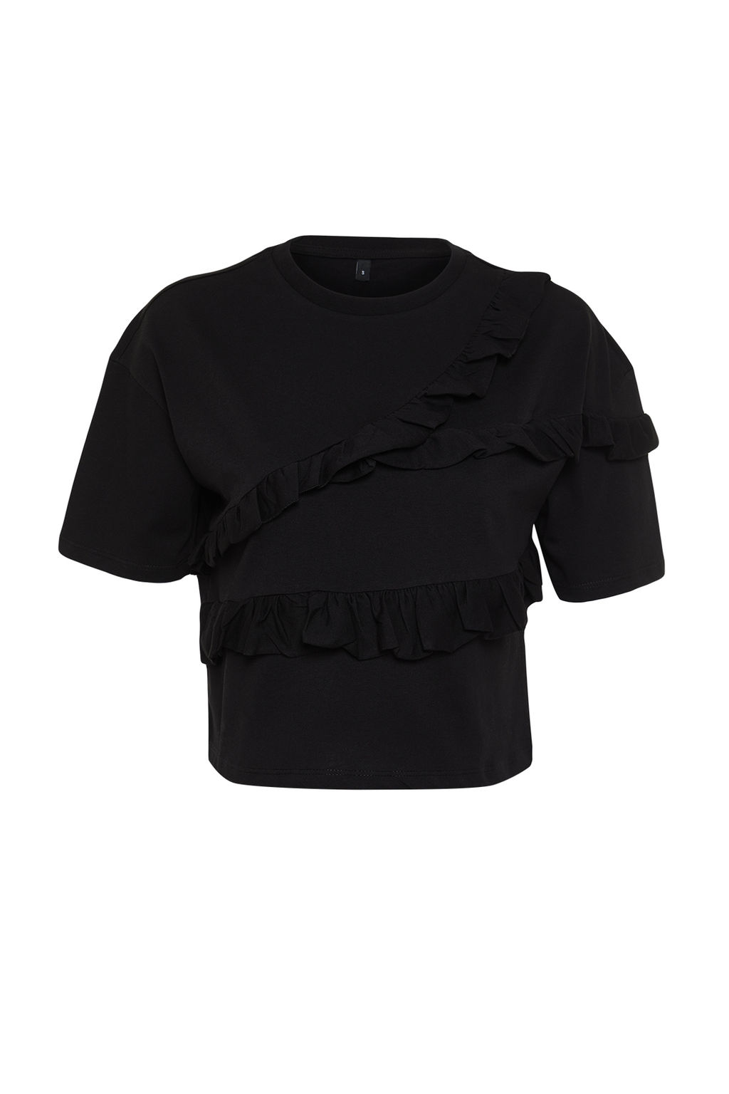 TRENDYOLMILLA Beyaz %100 Pamuk F?rf?r Detayl? Relaxed/Rahat Kal?p K?sa Kollu Orme T-Shirt TWOSS24TS00232  фото 15