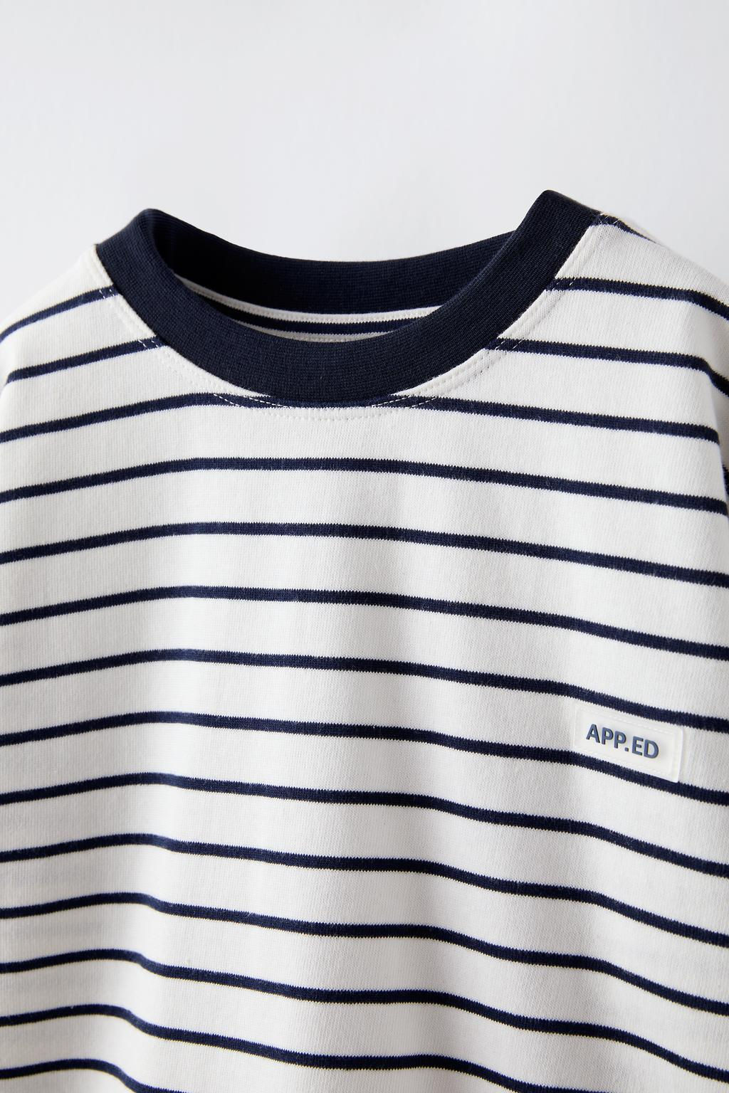 STRIPED HEAVY JERSEY T-SHIRT - Zara фото 3