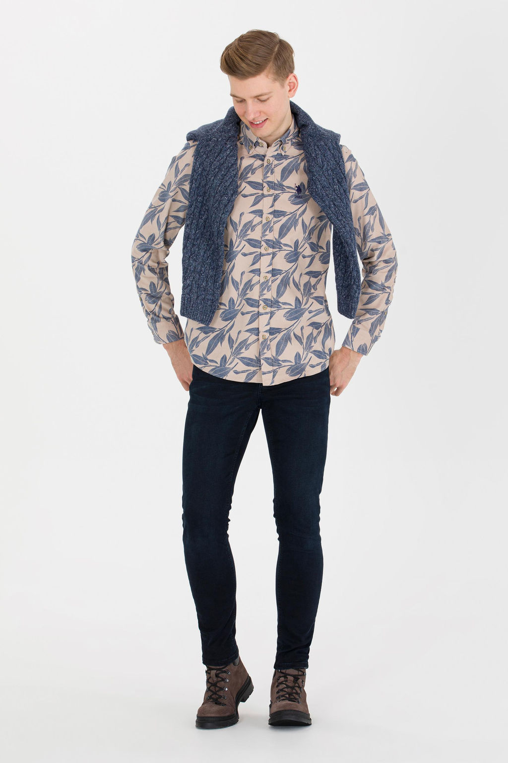 U. S. Polo Assn Мужская рубашка с длинным рукавом Stone - U.s. polo assn фото 2