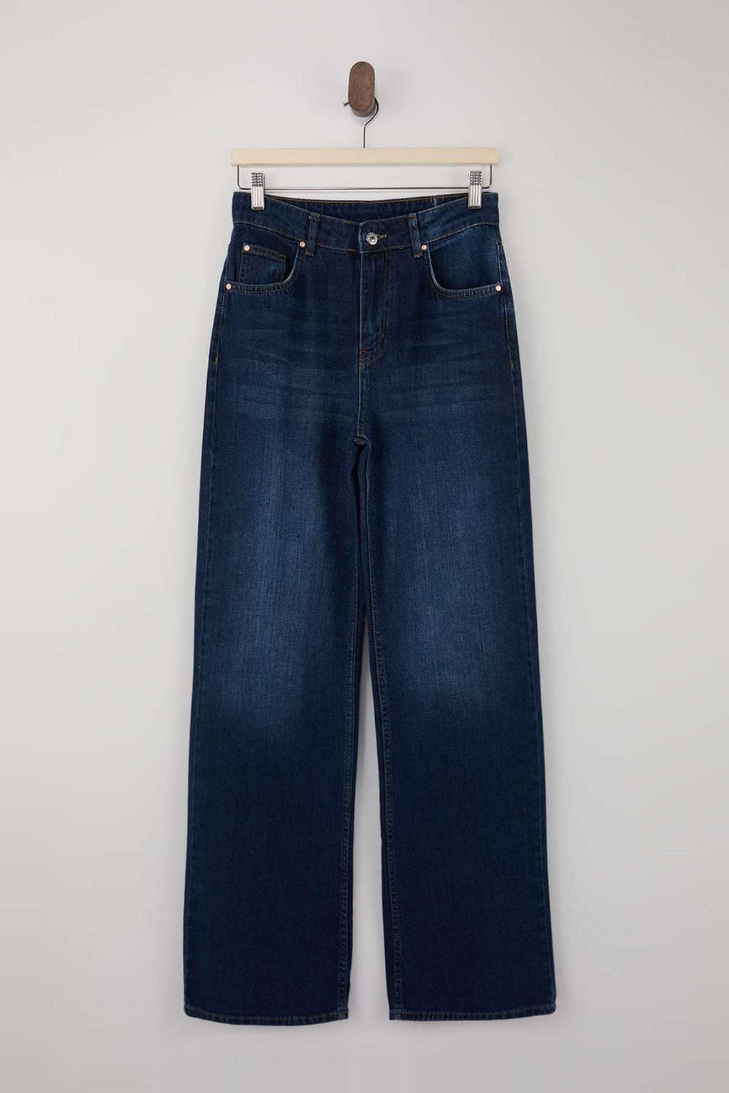 Trendyolmilla Wardrope Essentials Antrasit DOKUMLU Yuksek Bel Wide Leg Jeans TWOSS26JE00128 фото 18