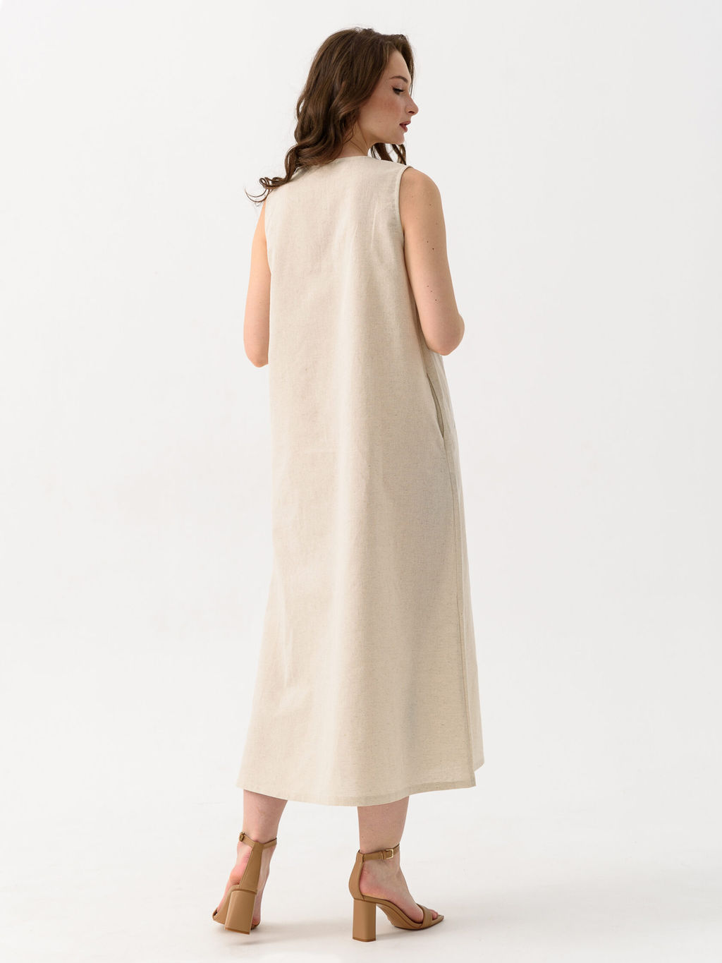 Женское платье полулён 2095 (131) молочный 2095 (131)