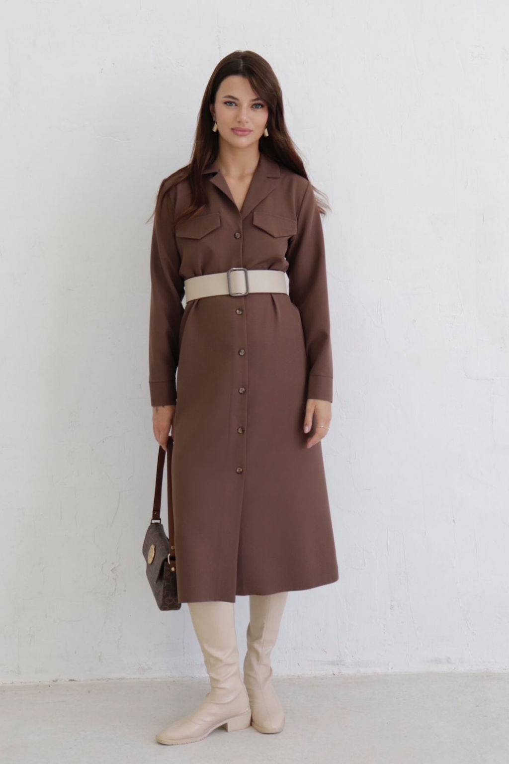 Платье-рубашка с английским воротником - Martichelli фото 100