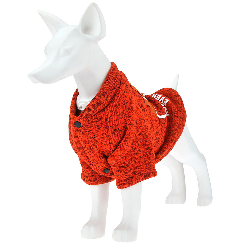 Пэт тойс (Pet toys) Одежда для собаки Толстовка Star с принтом, на кнопках р-р 2XL, длина спинки 42см/обхват груди 48см/обхват шеи 34см, цвет-оранжевый, полиэстер/флис (Китай) - Домашняя мода фото 4