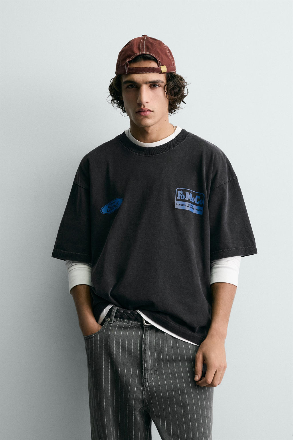 WASHED T-SHIRT WITH CONTRAST FORD  PRINT - Zara фото 10