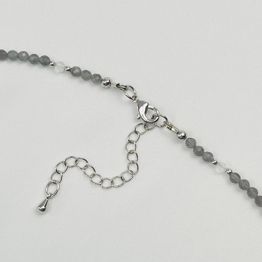 Чокер из Обсидиана, Горного Хрусталя и Говлита 38 см +