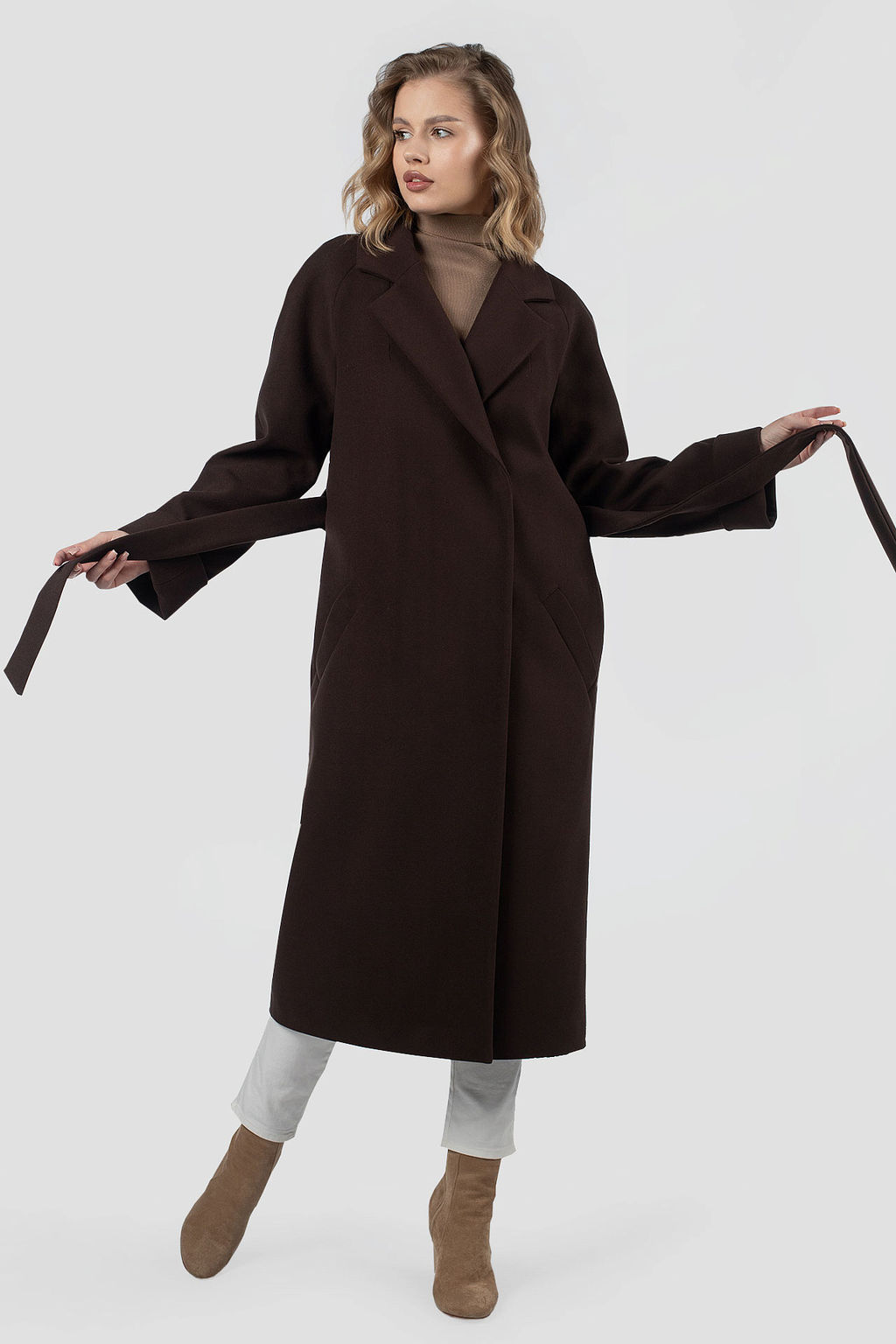 01-12224 Пальто женское демисезонное (пояс) - El podio фото 4