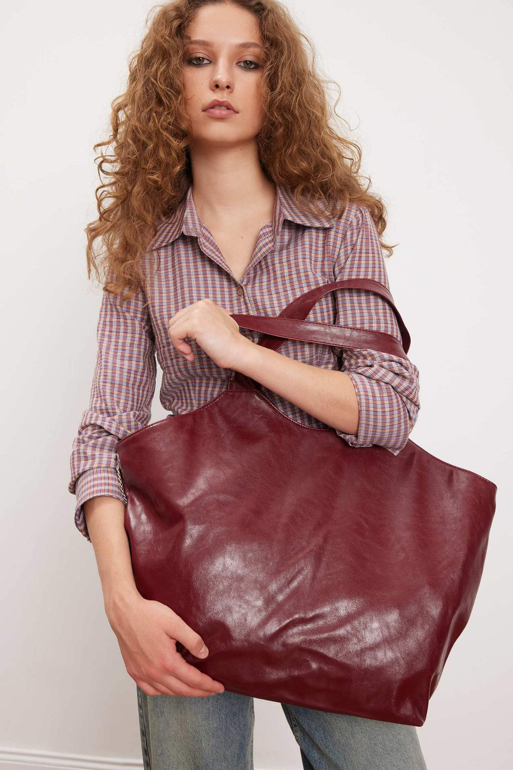 Kad?n Maksi Suni Deri Omuz Cantas? - Defacto фото 2