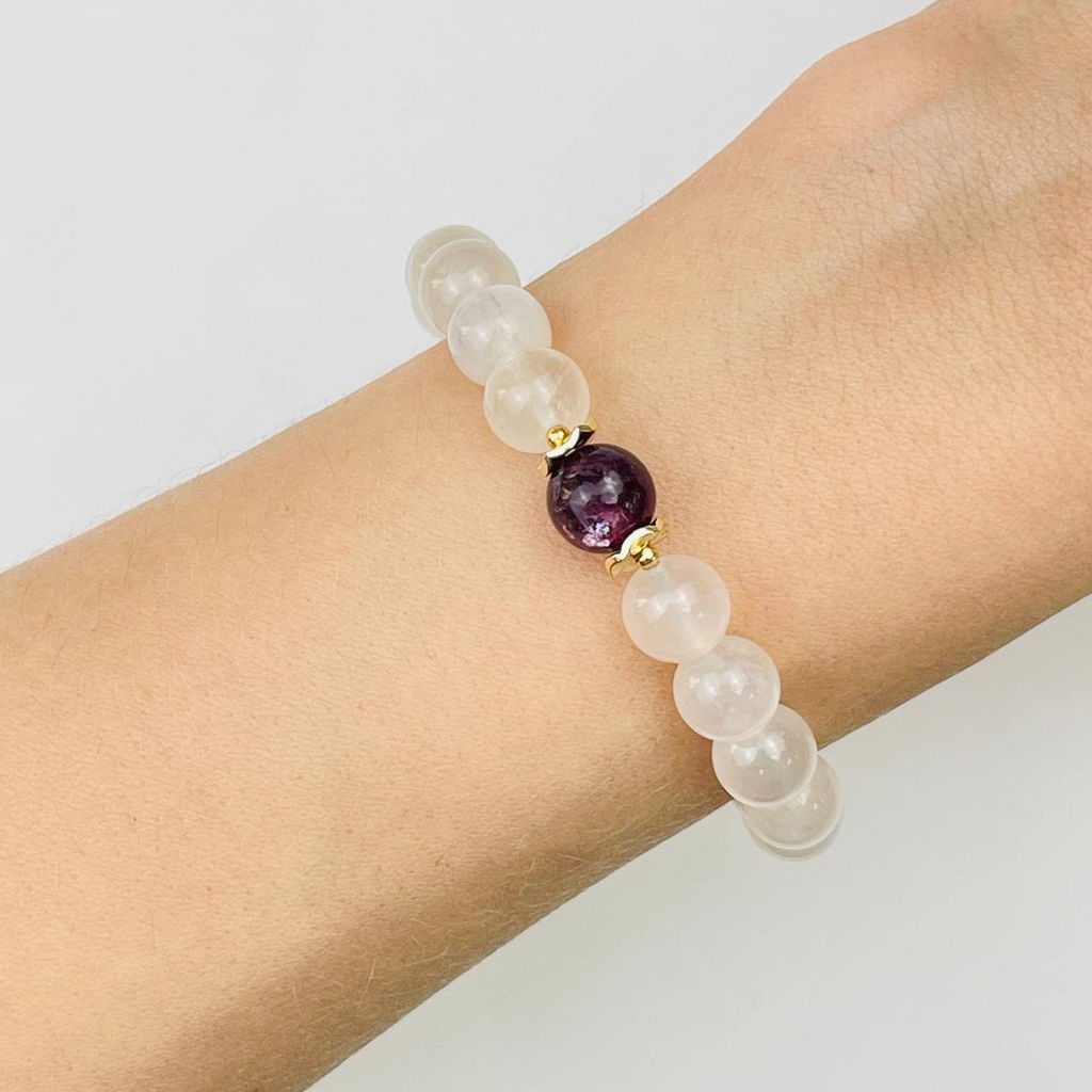 Браслет из Лунного камня и Лепидолита 18 см