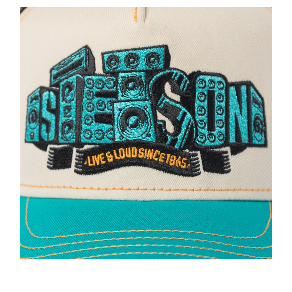 Бейсболка STETSON арт. 7741121K TRUCKER CAP SOUNDBOX (кремовый / бирюзовый)  фото 5