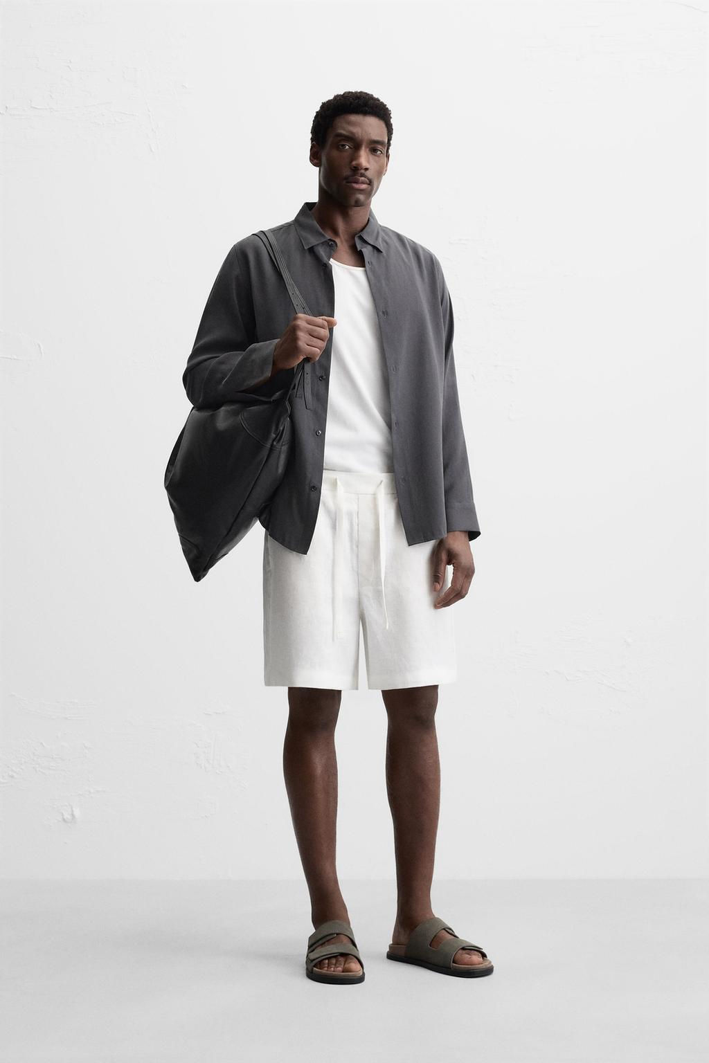 100% LINEN BERMUDA SHORTS - Zara фото 10
