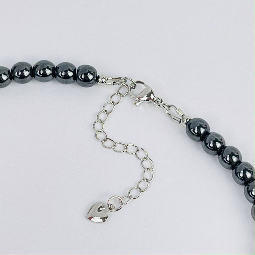 Колье из Гематита и Нефрита - Радуга самоцветов фото 3