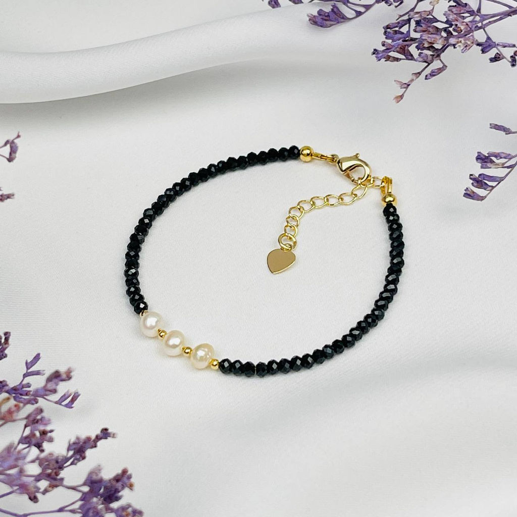 Браслет из Шпинели и Жемчуга - Радуга самоцветов фото 2