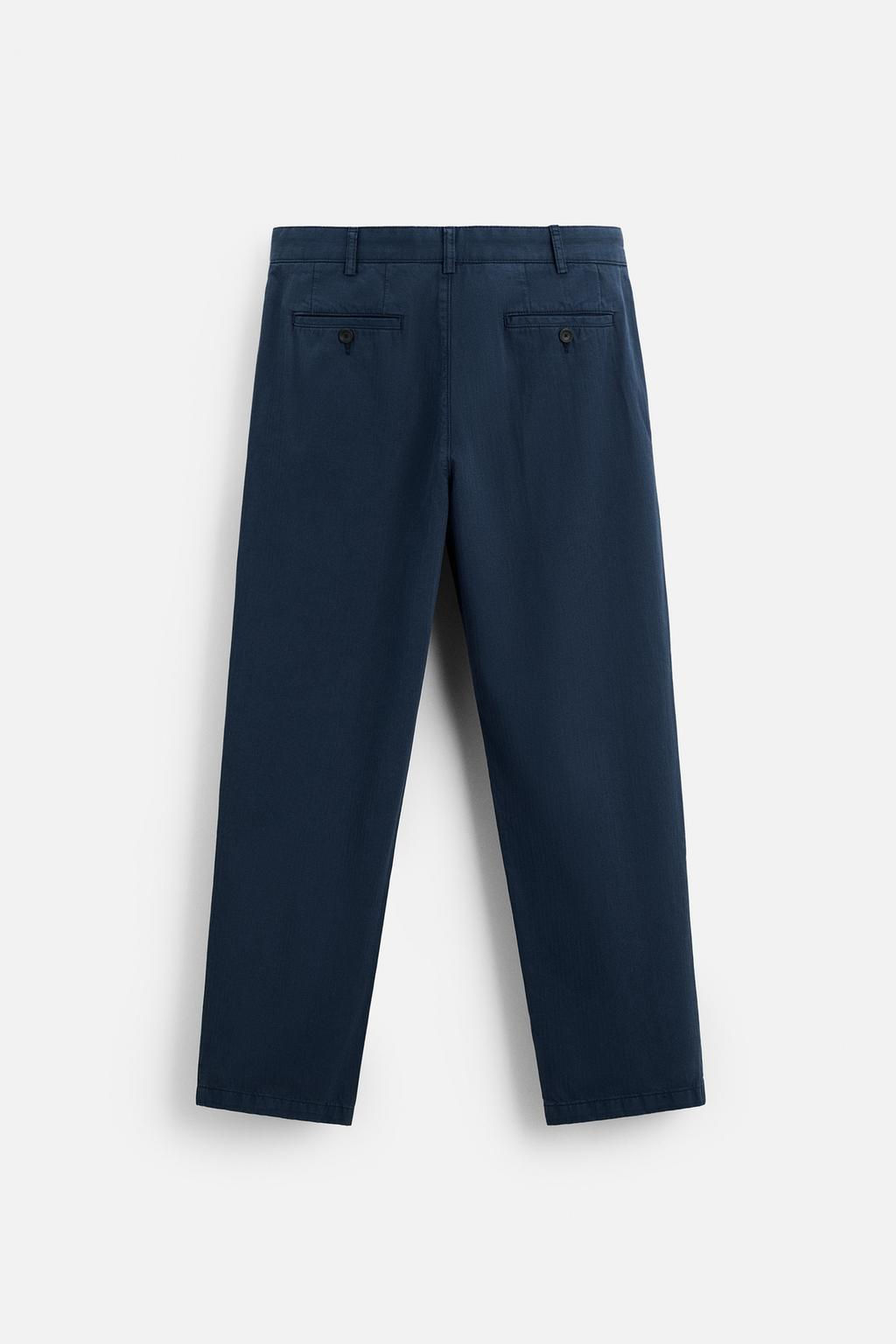 TEXTURED COTTON TROUSERS - Zara фото 7