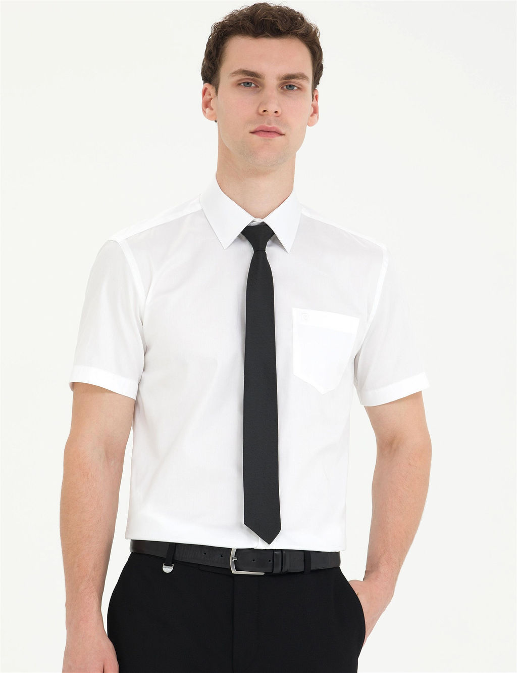 Beyaz Slim Fit K_sa Kollu Klasik G_mlek - Pierre cardin фото 3