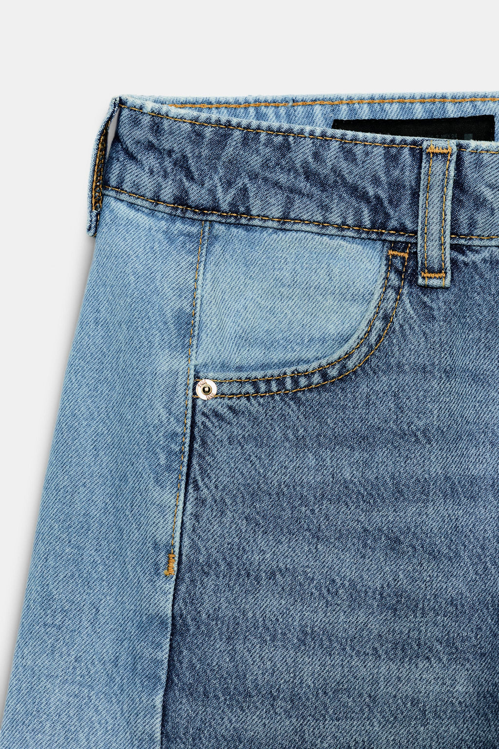 JEANS Z1975 BARREL TIRO MEDIO COMBINADO / Azul medio - Zara фото 8