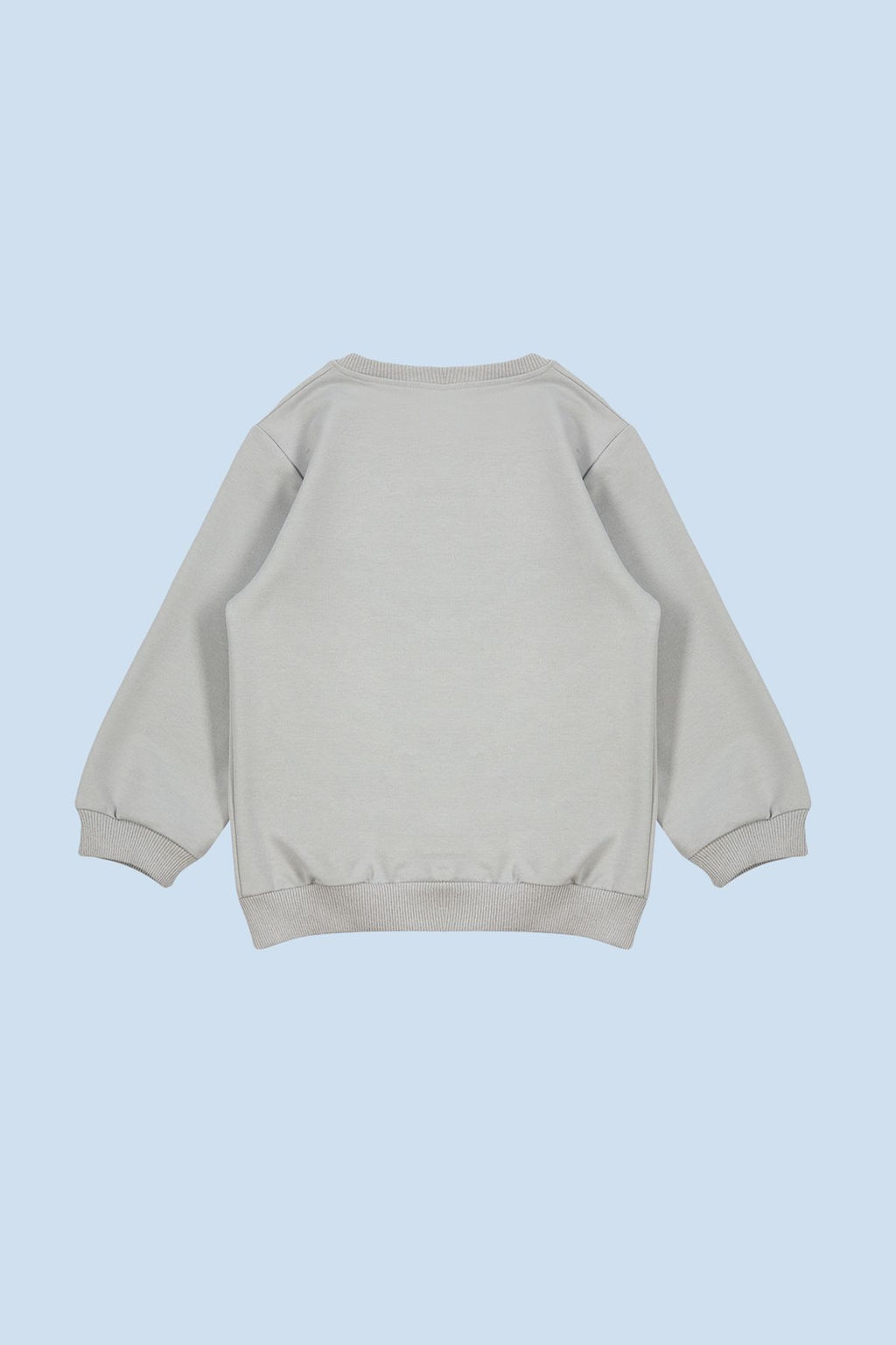 Gri Erkek Cocuk Mevsimlik-Ince Basketbol Desenli Orme Sweatshirt TKDAW25SW00005