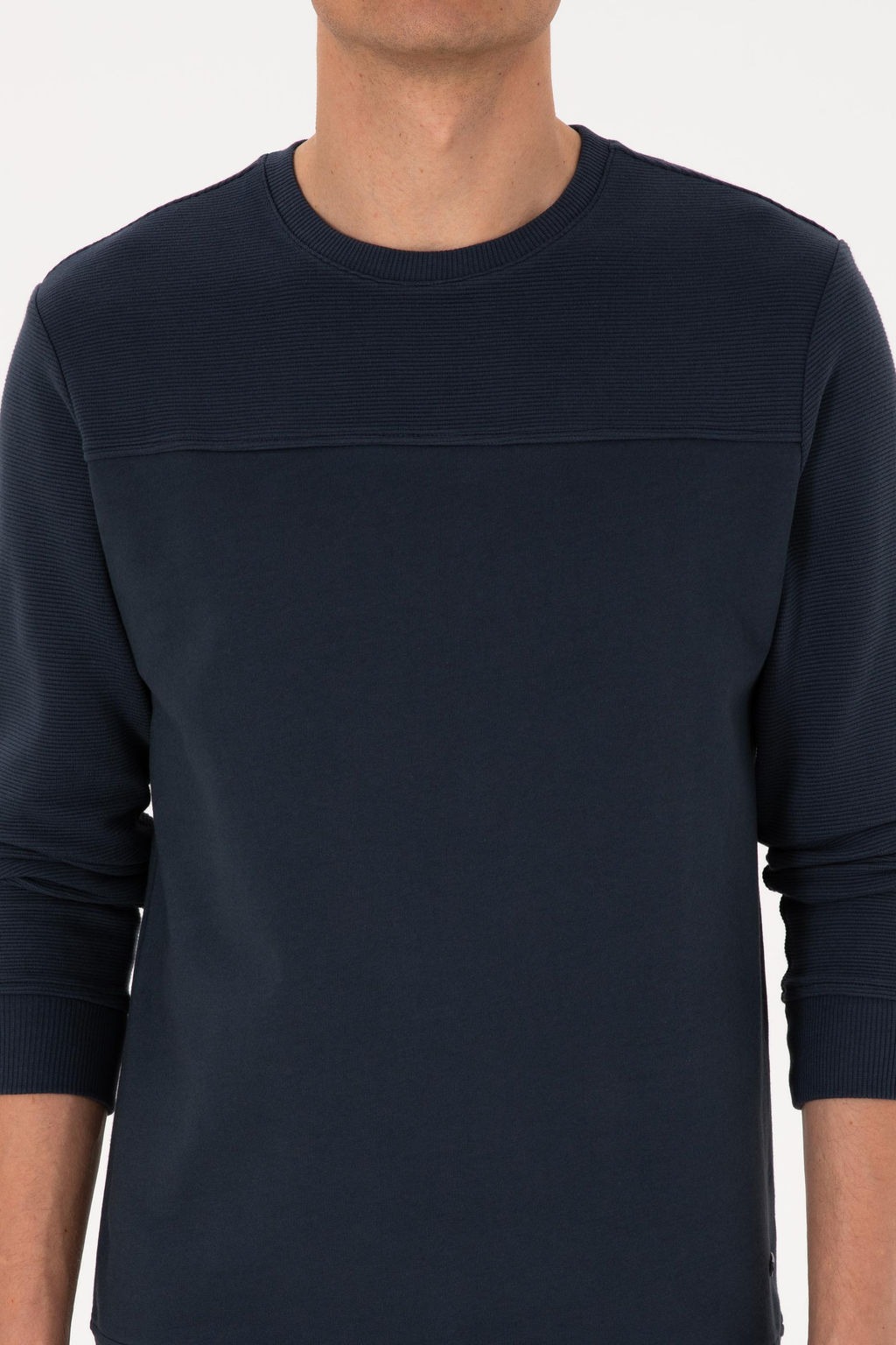 Erkek Bisiklet Yaka Regular Fit A__k Lacivert Sweatshirt - U.s. polo assn фото 6
