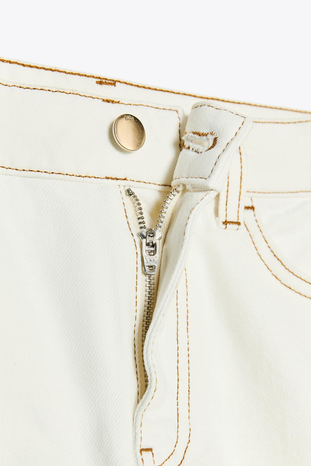 Z1975 HIGH-WAIST SLIM FIT JEANS WITH CONTRAST STITCHING - Zara фото 6