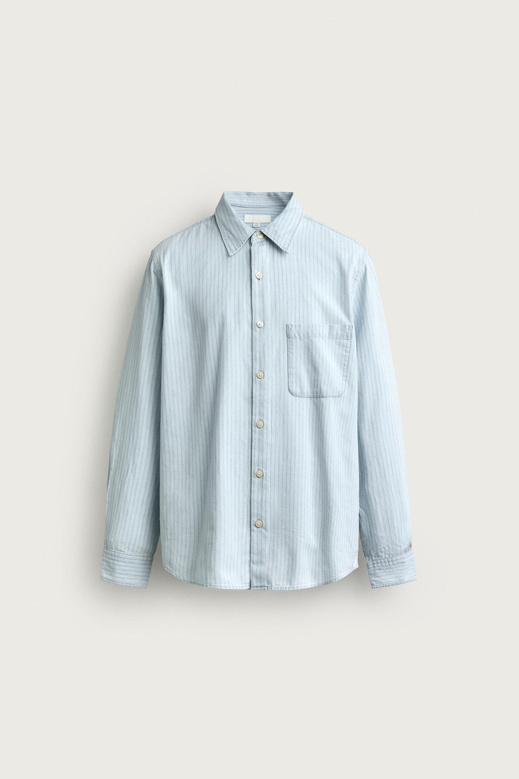 CAMISA DENIM LIGERO RAYAS / Azul claro - Zara фото 8