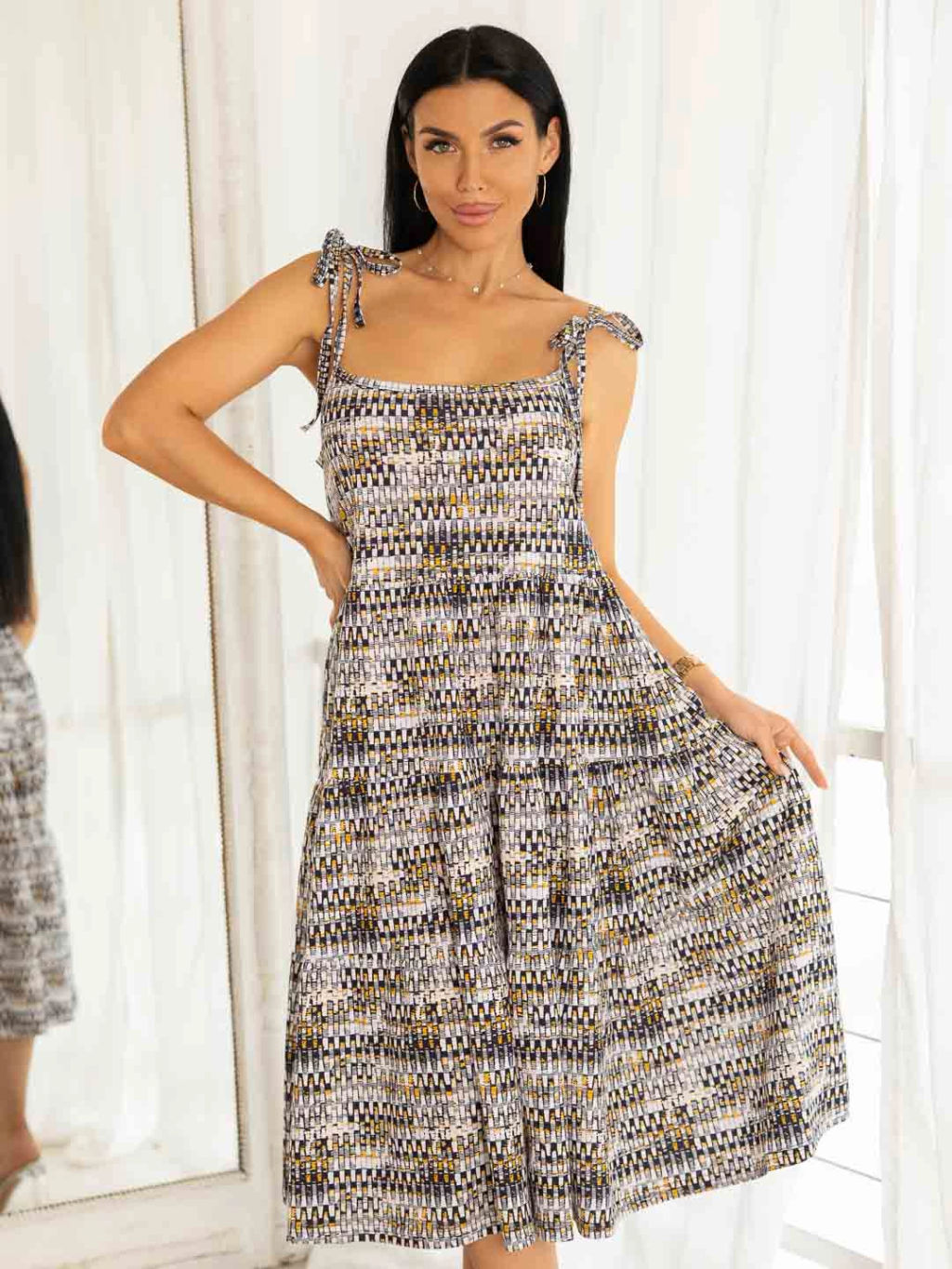 Сарафан женский, цвет синий желтый