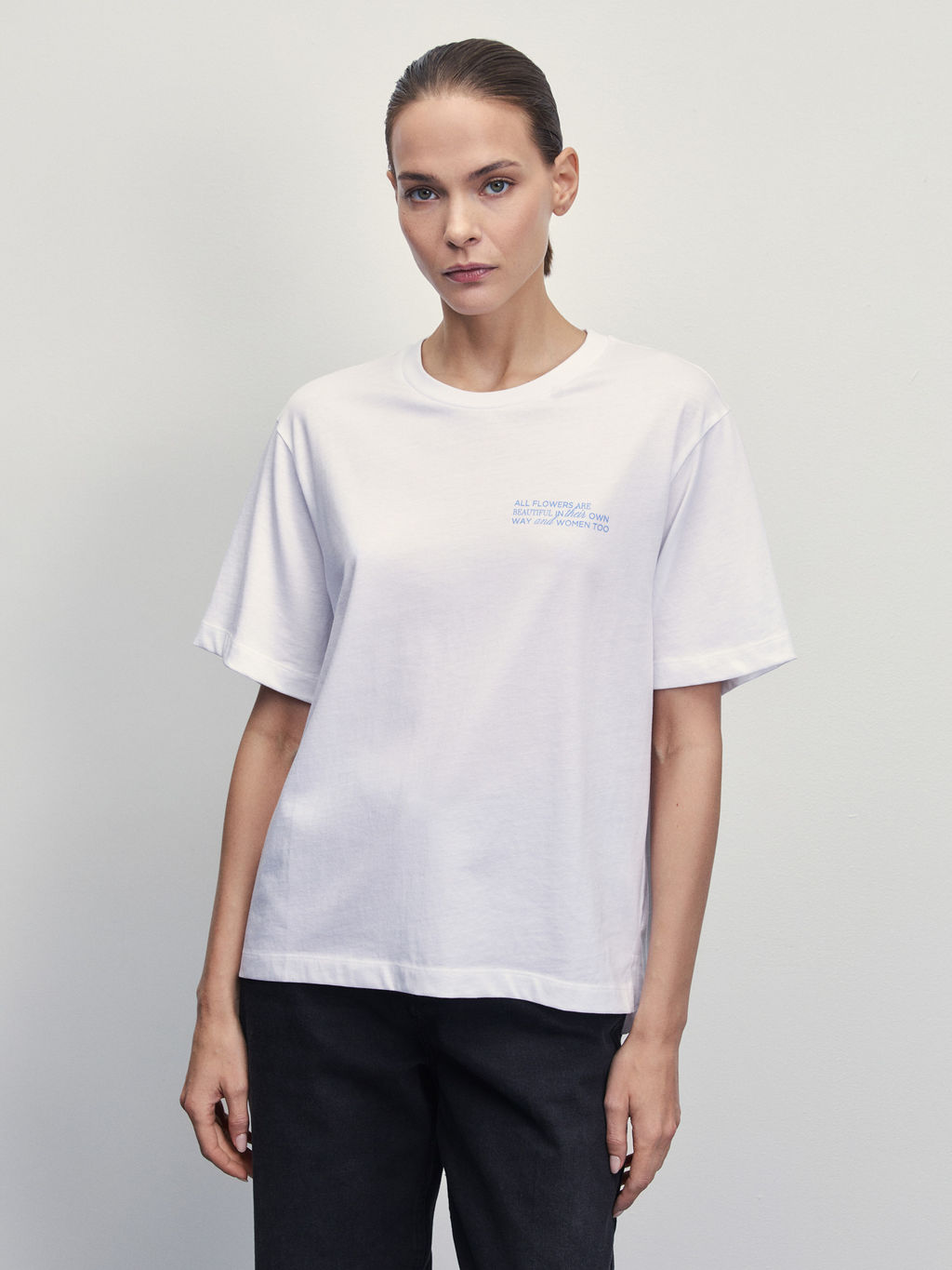 Футболка из хлопка с принтом / Zarina  фото 3