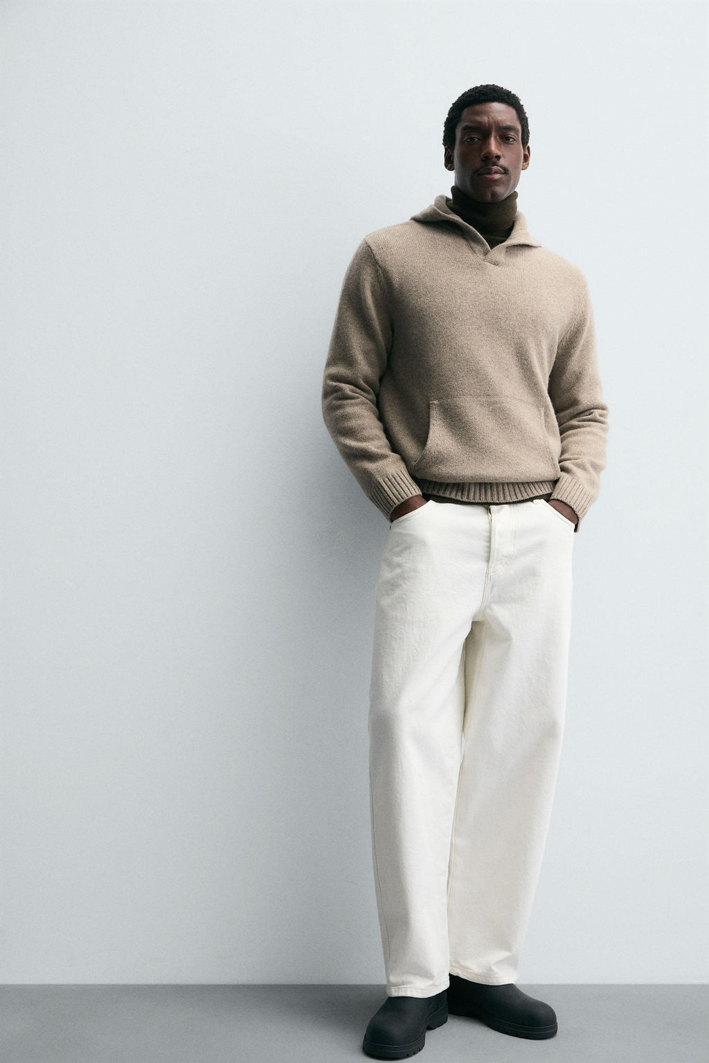 100% WOOL HOODIE JUMPER - Zara фото 6