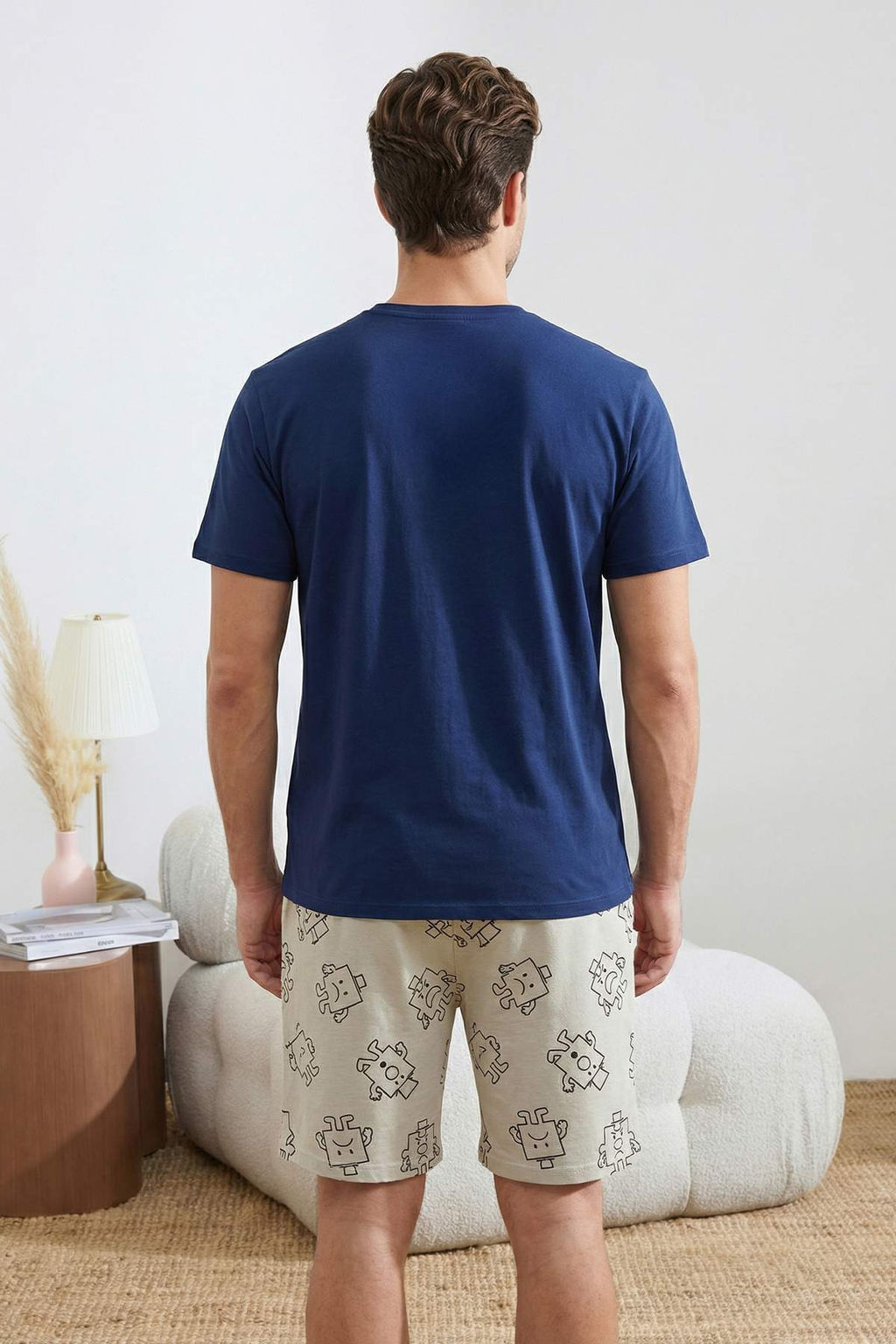 Indigo Regular Kesim Bask?l? Pamuklu Pijama Tak?m? TMNSS26PT00031