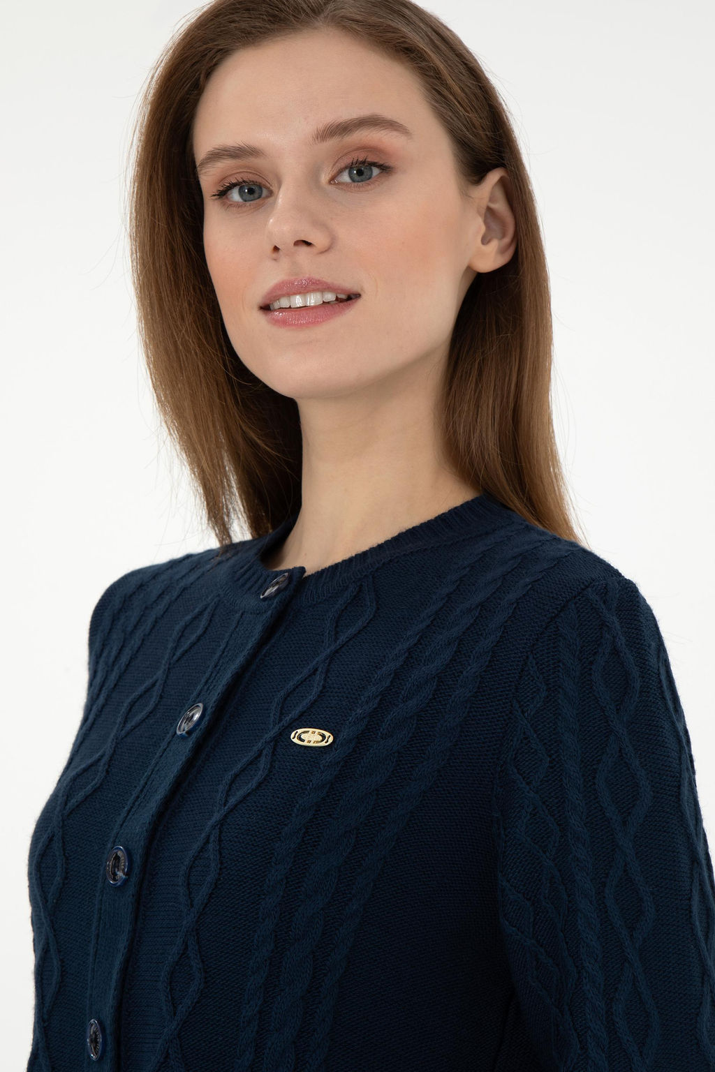 Женский темно-синий трикотажный кардиган Неожиданная скидка в корзине - U.s. polo assn фото 2