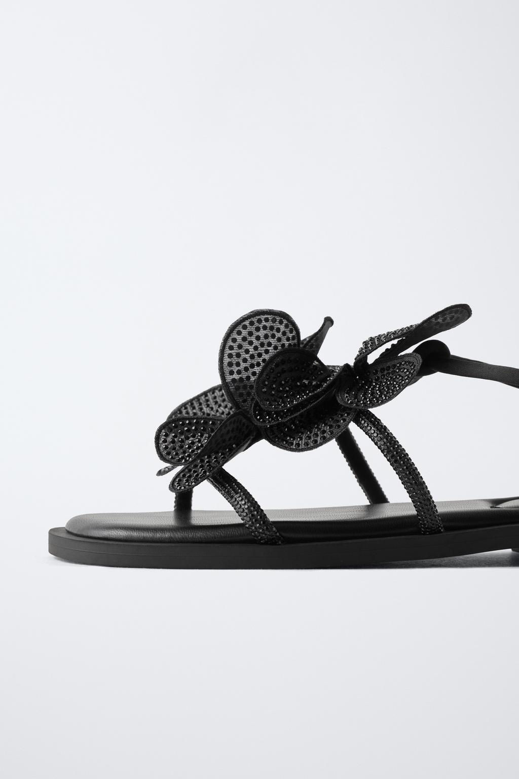 MAXI FLOWER RHINESTONE SANDALS - Zara фото 5