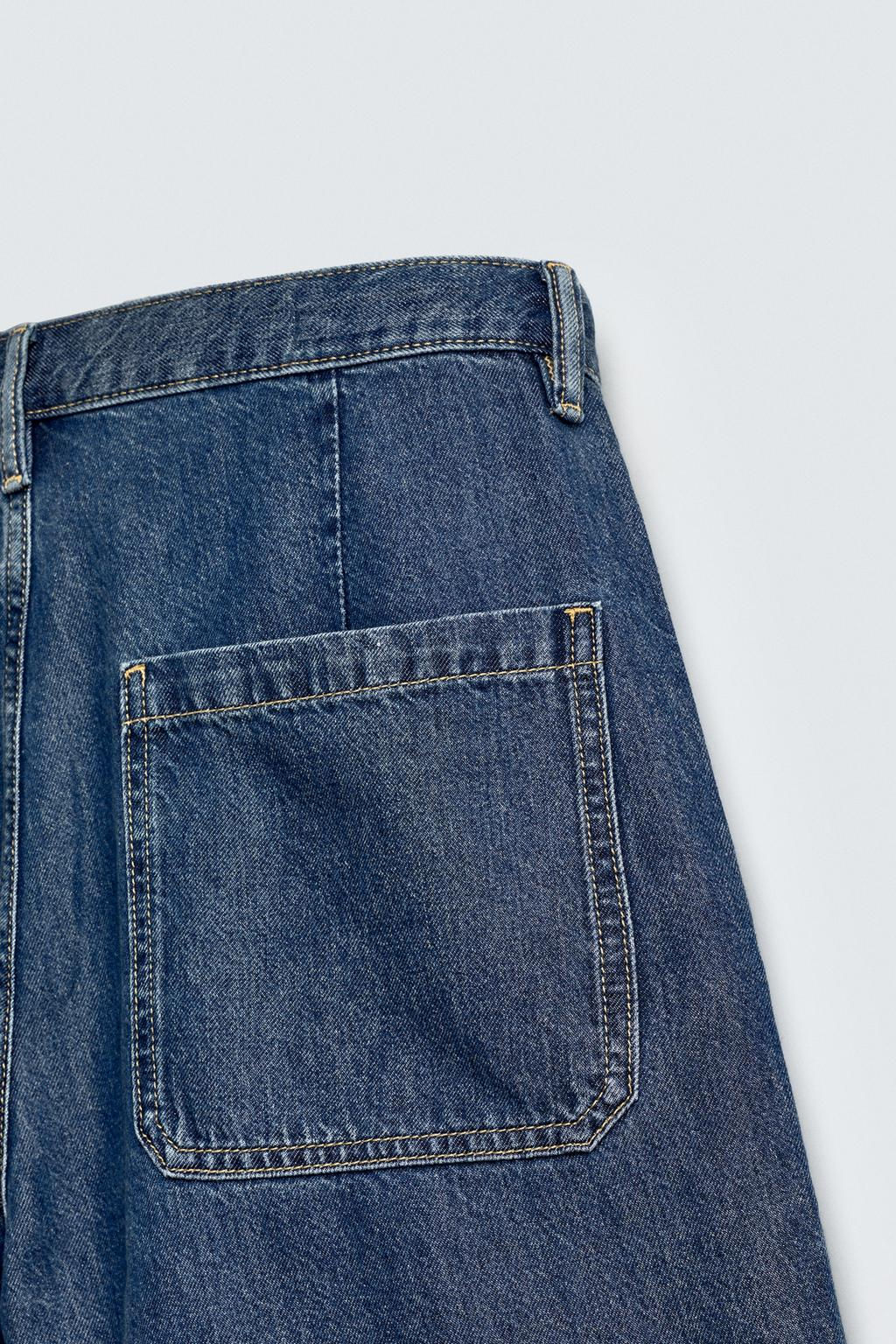 LIGHTWEIGHT DENIM STRAIGHT-LEG BERMUDA SHORTS - Zara фото 10