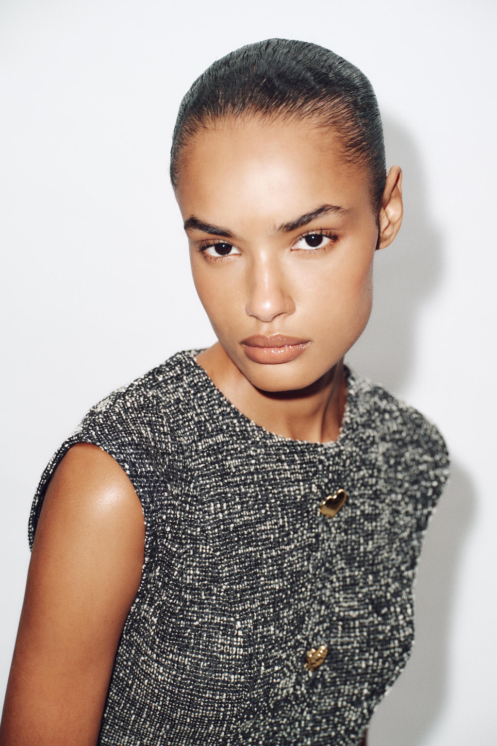 VESTIDO SKATER ESTRUCTURA / Negro / Blanco - Zara фото 4