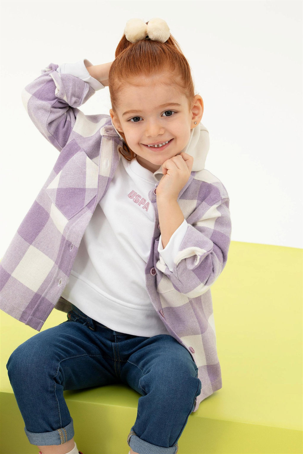 Сиреневая рубашка с капюшоном и длинными рукавами для девочки - U.s. polo assn фото 8
