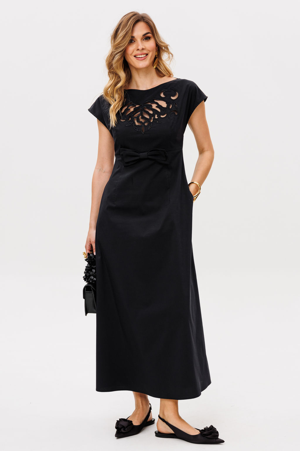 Платье Eola 2850 из хлопка с вышивкой миди