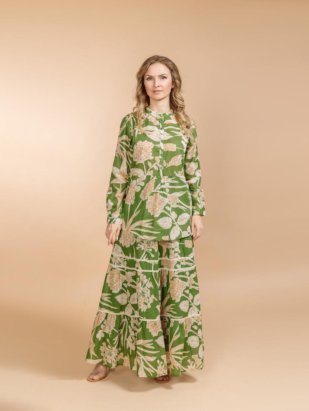 Костюм юбка и блузка (хлопок) №25-246-3 - Ганг фото 2