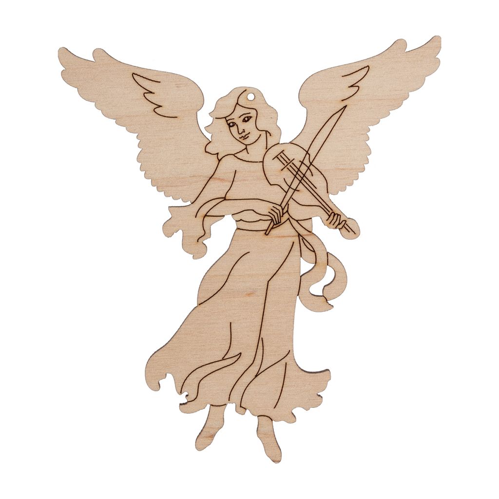 Заготовка для декорирования Mr. Carving ВД-1165 Подвеска фанера 0.3 см Ангел 3(5.5х8.5см.)  фото 3