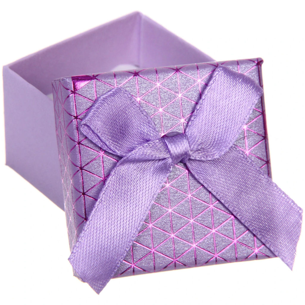 Цена за 12 шт. Коробка подарочная "Абстракция" 5*5*3,5 см, Фиолетовый