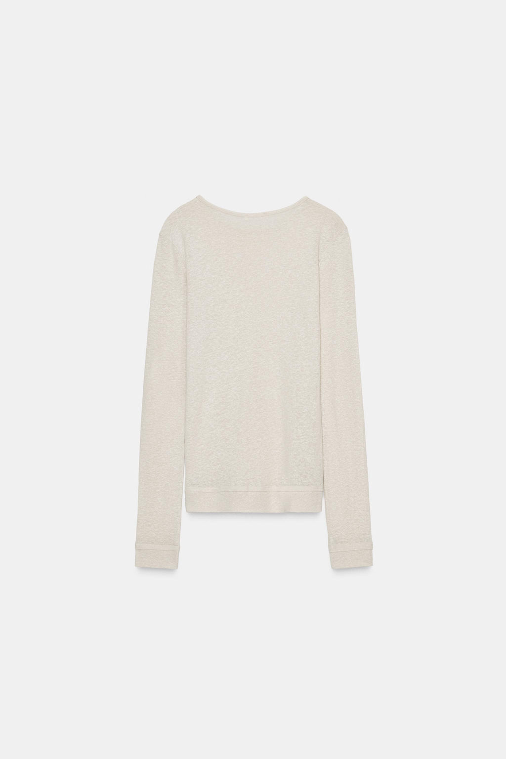 LONG SLEEVE T-SHIRT WITH LINEN - Zara фото 7