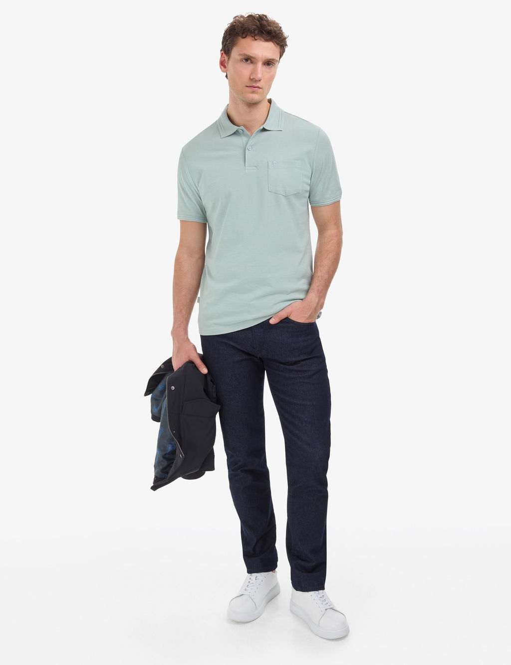 Koyu Mint Regular Fit %100 Pamuk K_vr_lmaz Polo Yaka Basic Ti__rt
