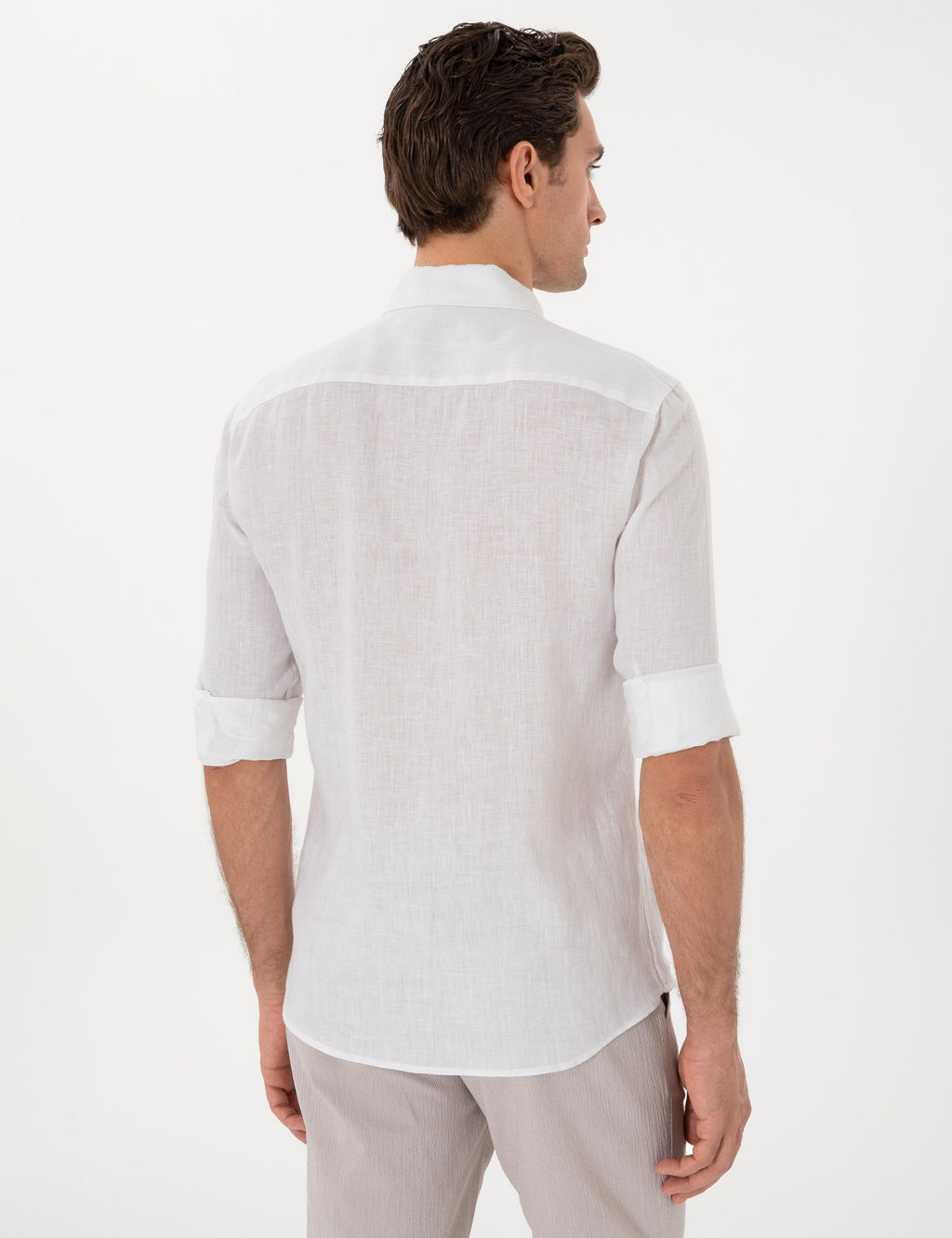 Beyaz Slim Fit Uzun Kollu G_mlek - Cacharel фото 5