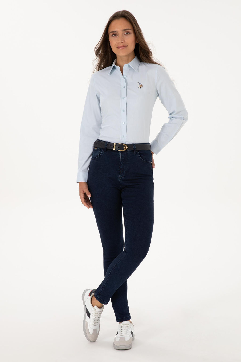 Kad_n A__k Mavi Uzun Kollu Basic G_mlek Sepette S_rpriz _ndirim - U.s. polo assn фото 4