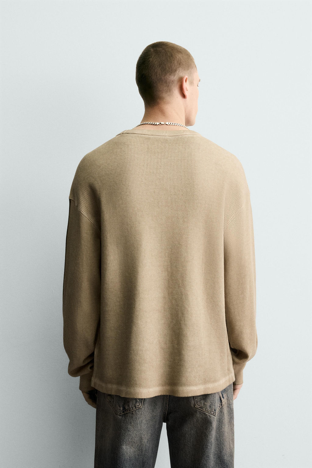 PRINTED WAFFLE-KNIT SWEATSHIRT - Zara фото 3