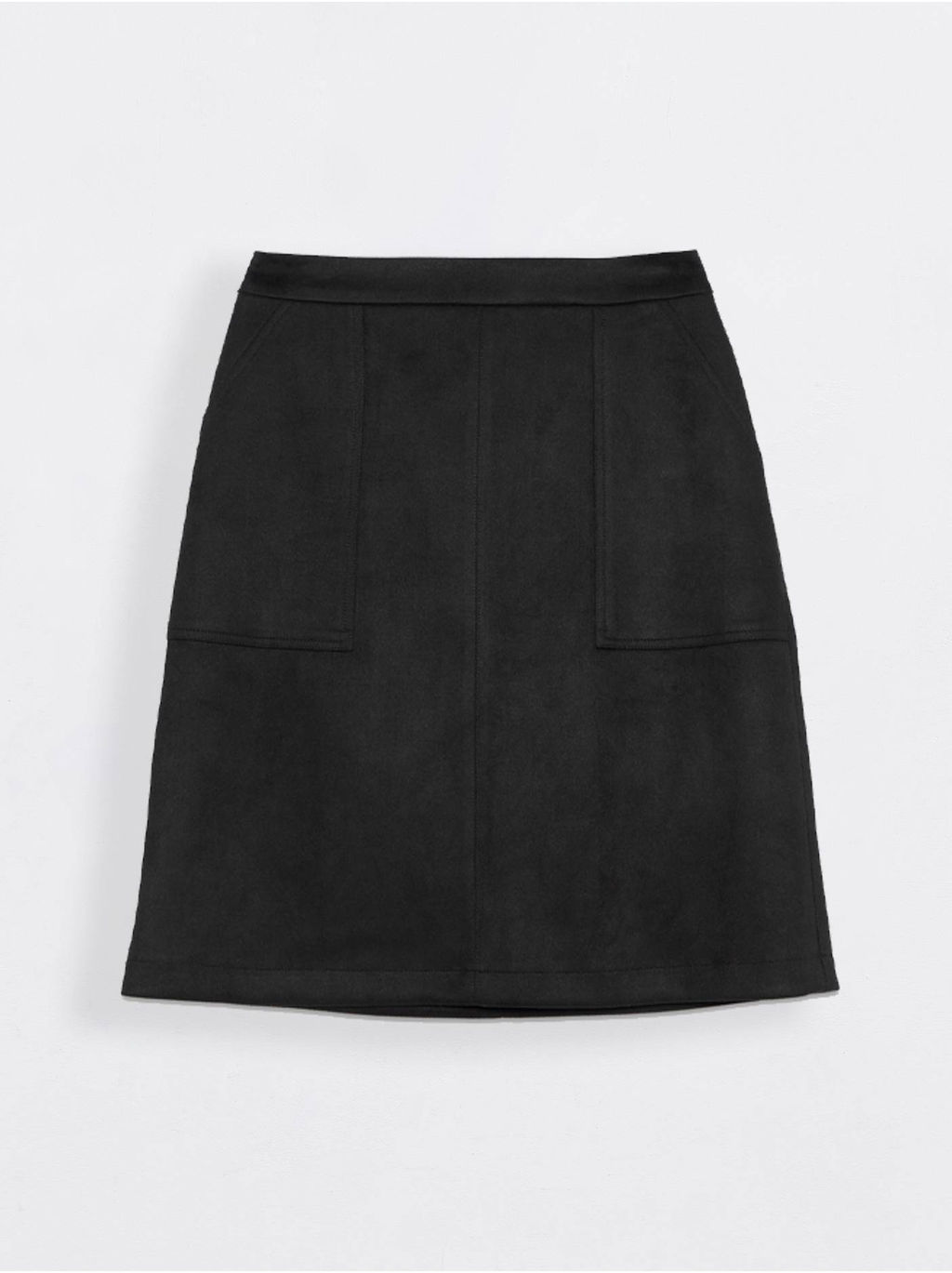CONTE Юбка А-силуэта с эффектом замши и рельефными линиями CELINA black
