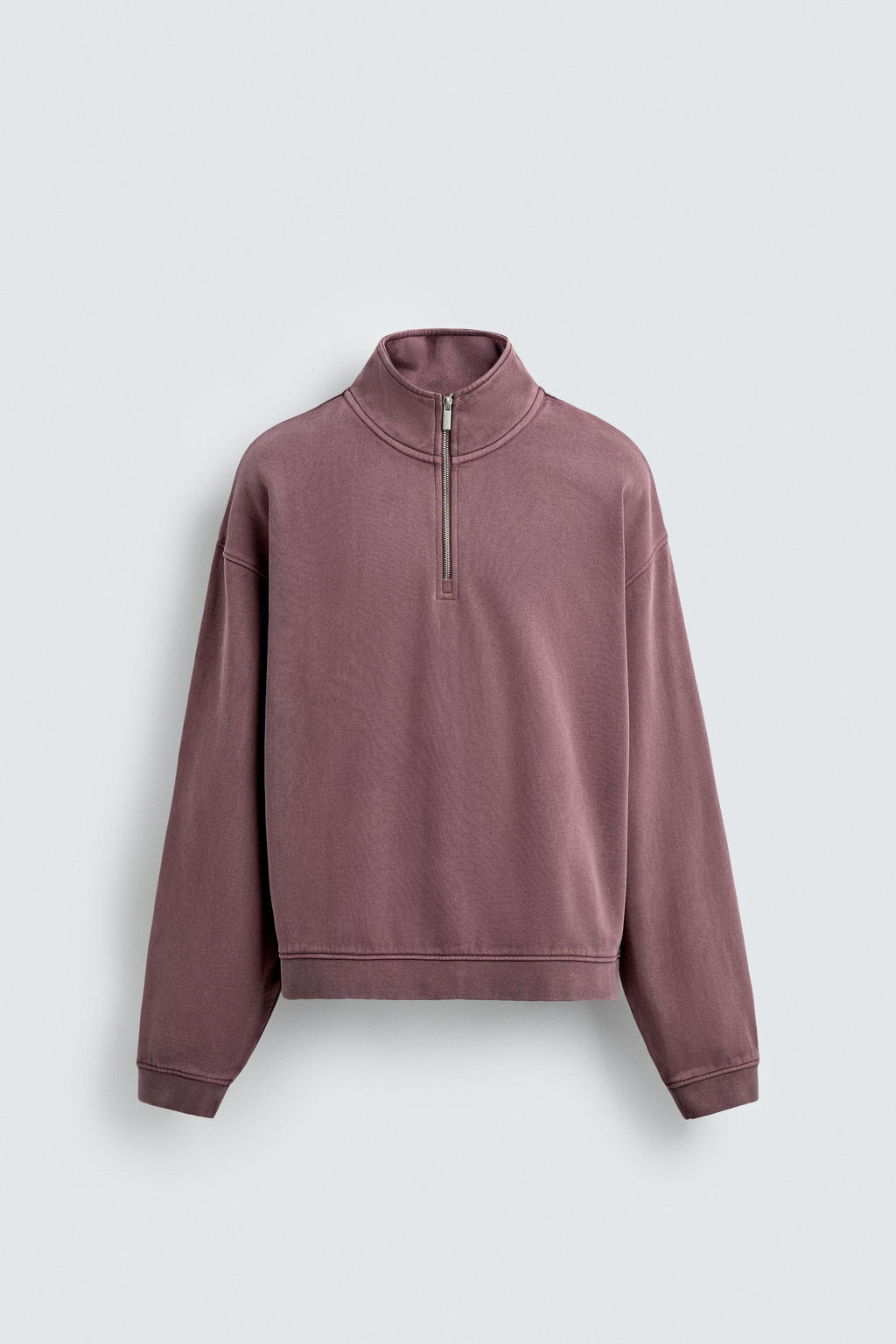 WASHED QUARTER-ZIP SWEATSHIRT - Zara фото 6