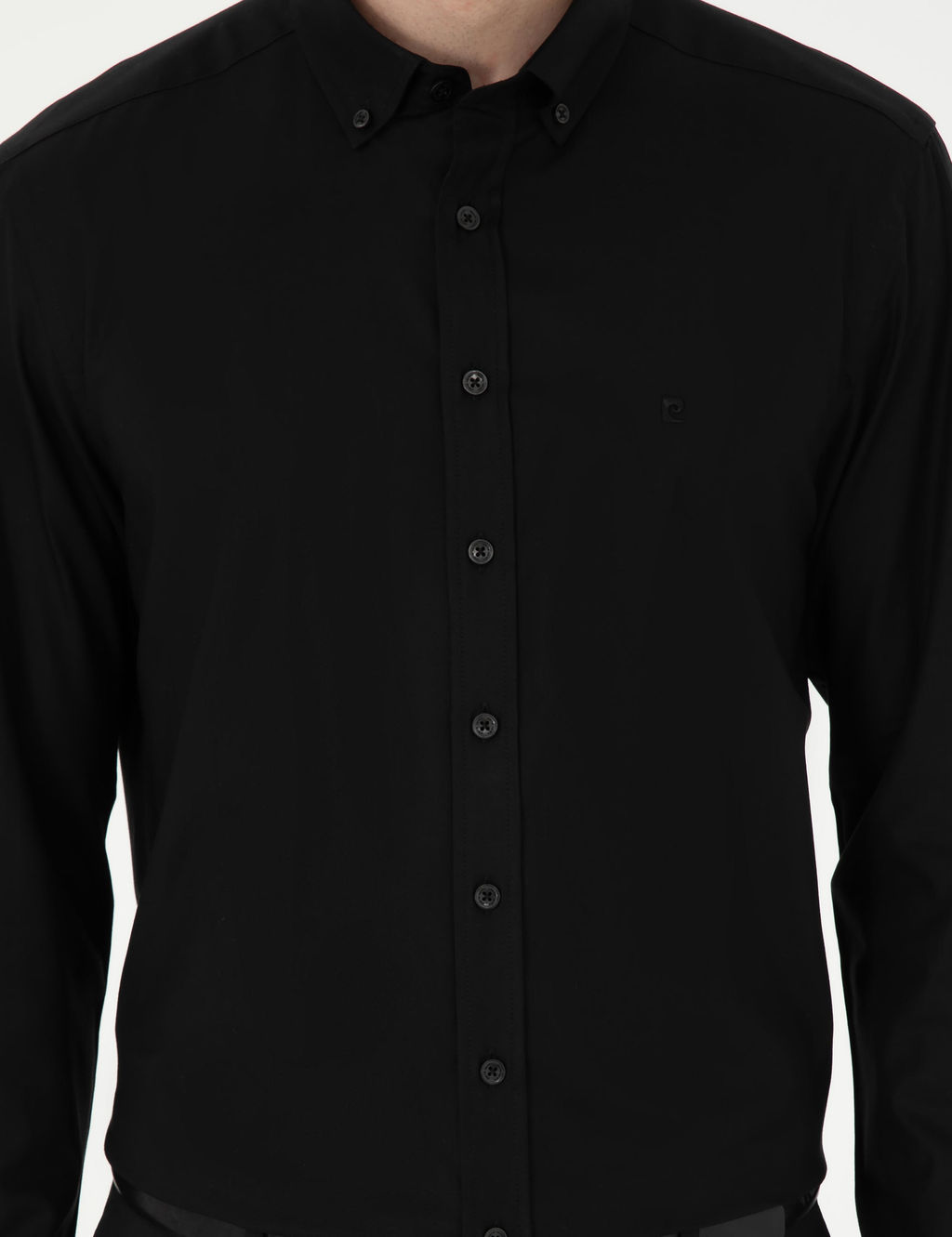 Рубашка Siyah Slim Fit длинный рукав черная